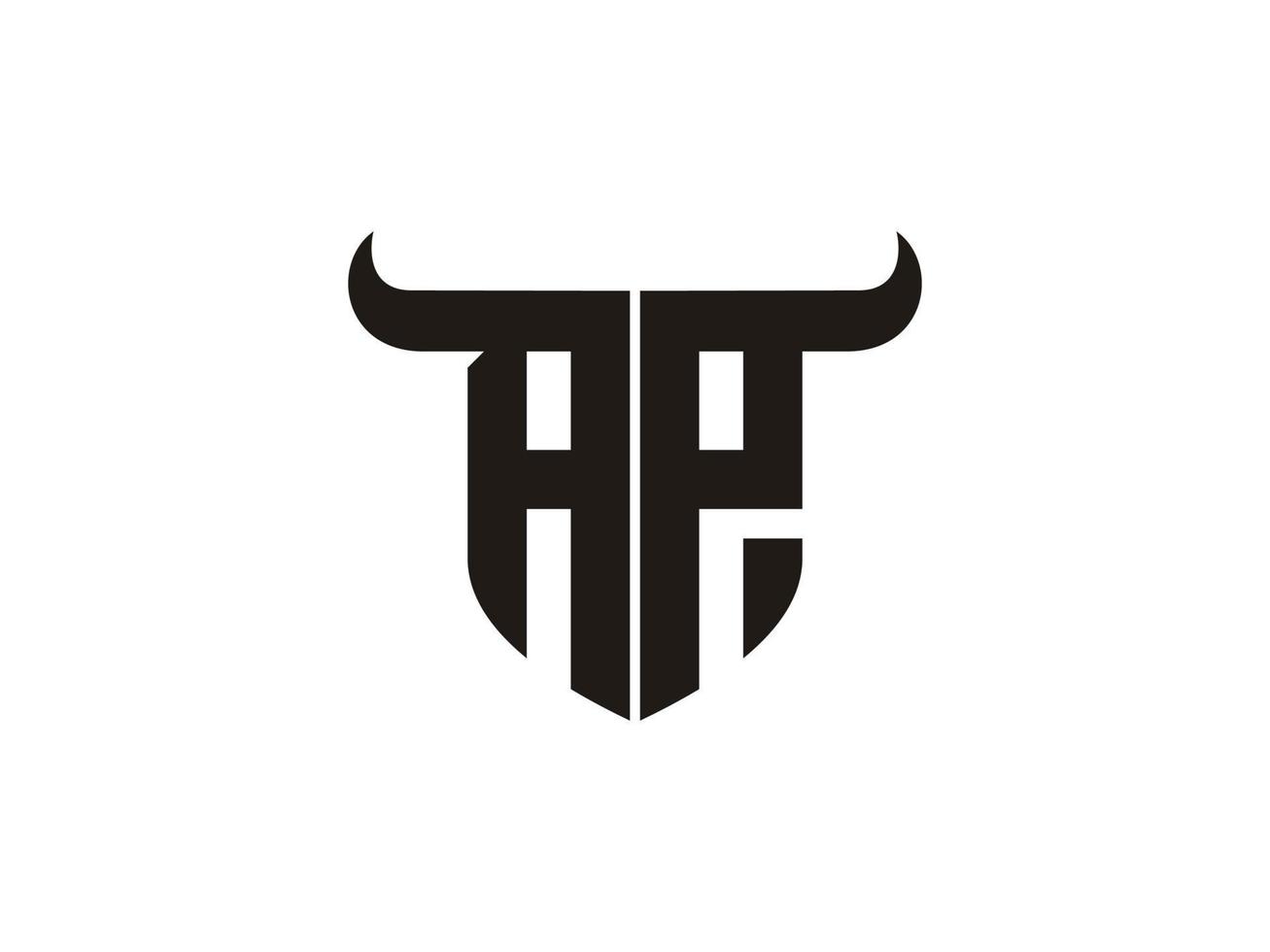 diseño inicial del logotipo del toro ap. vector