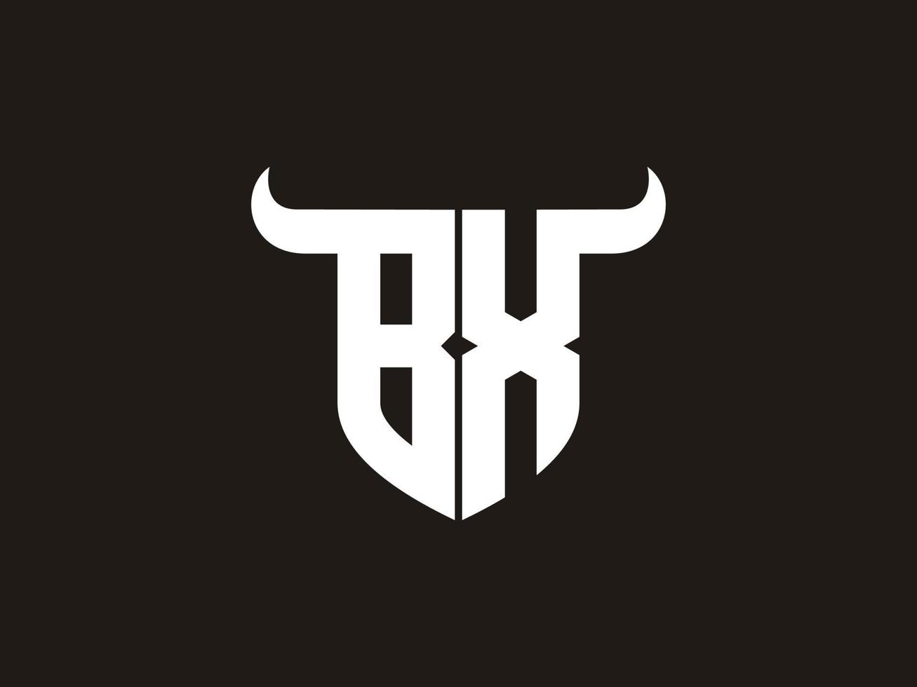 Initial BX Bull Logo Design. vector