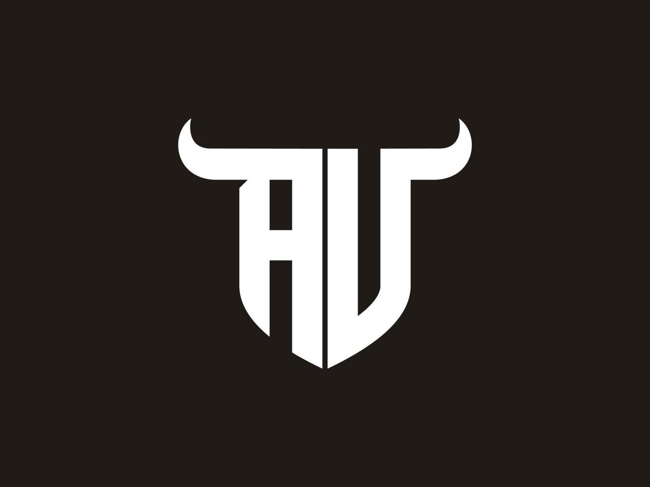 Initial AV Bull Logo Design. vector