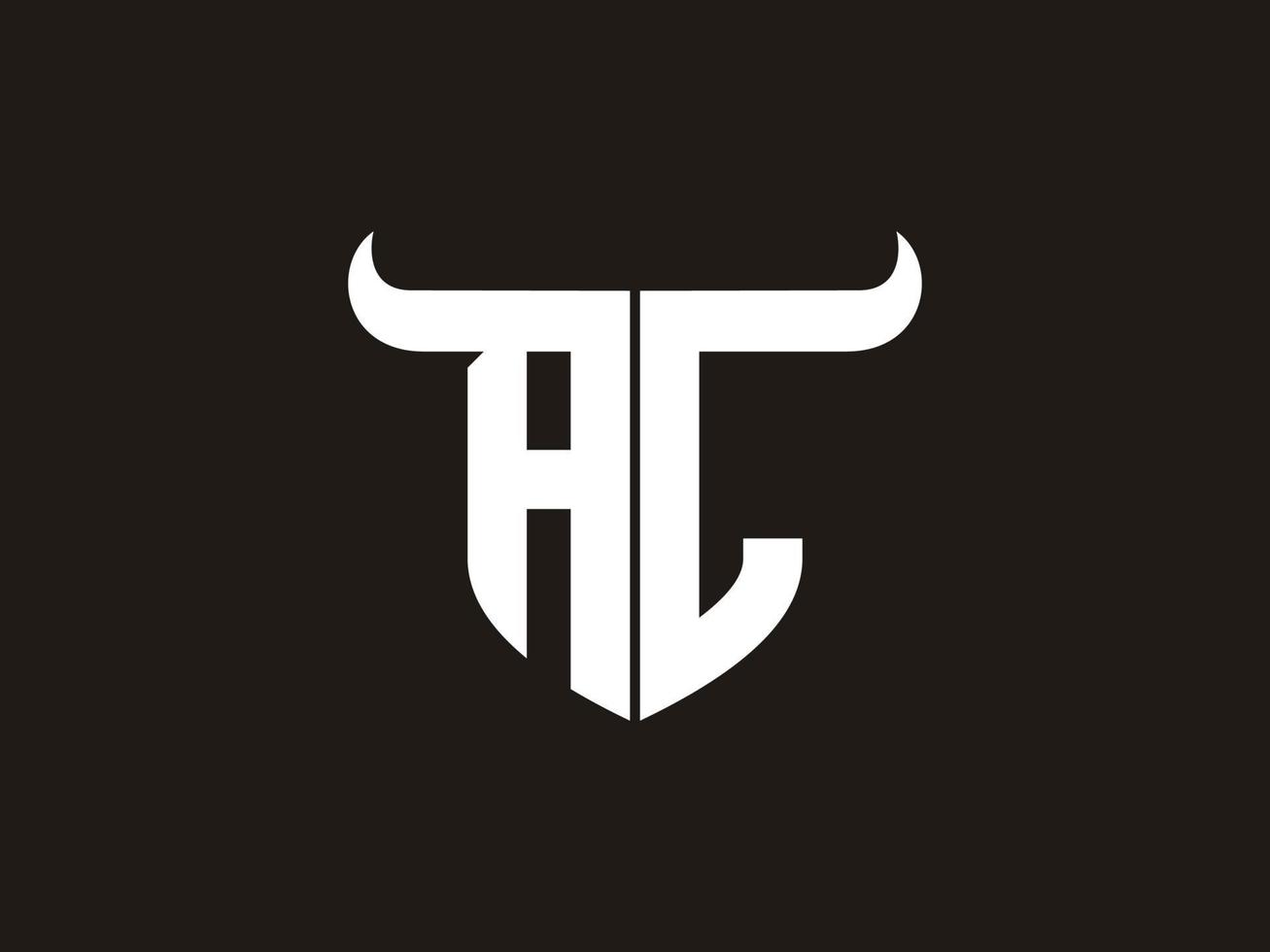 Initial AL Bull Logo Design. vector