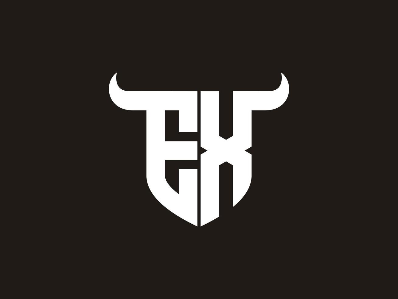 Initial EX Bull Logo Design. vector