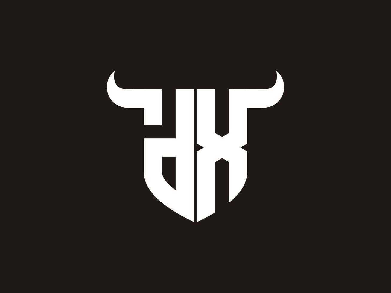 Initial DX Bull Logo Design. vector