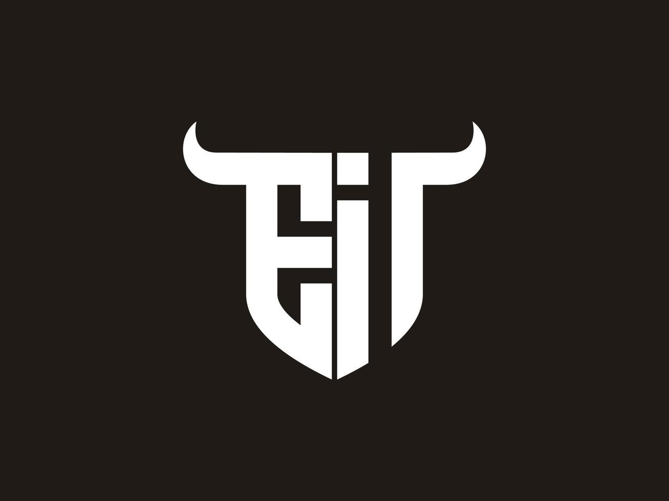 Initial EI Bull Logo Design. vector