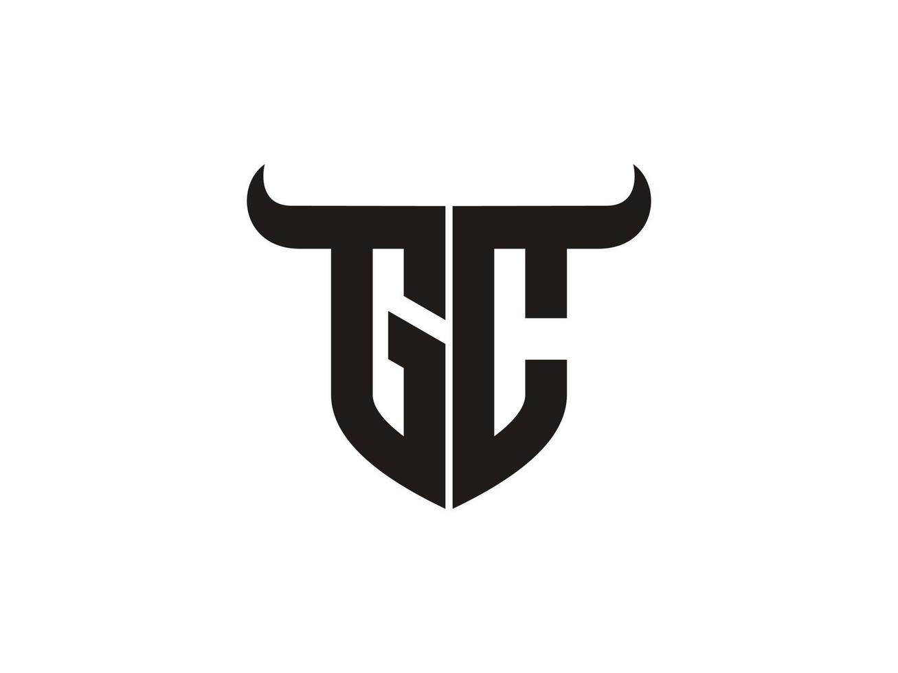 Initial GC Bull Logo Design. vector