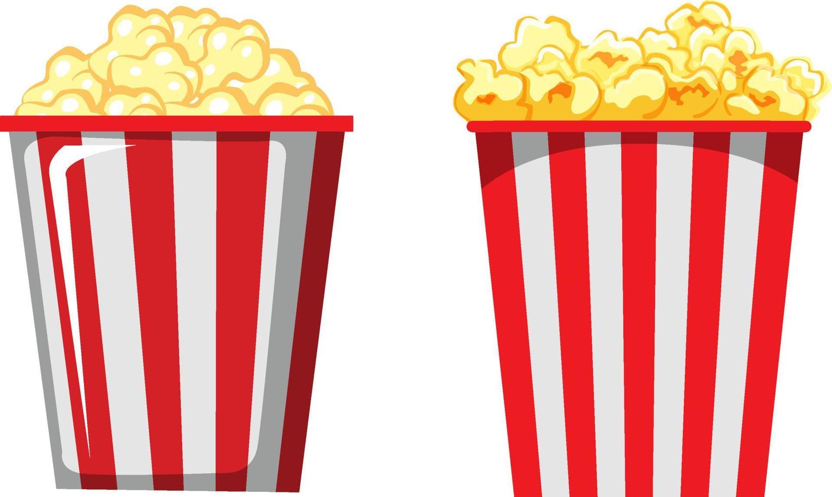 Popcorn red stripes buckets vector