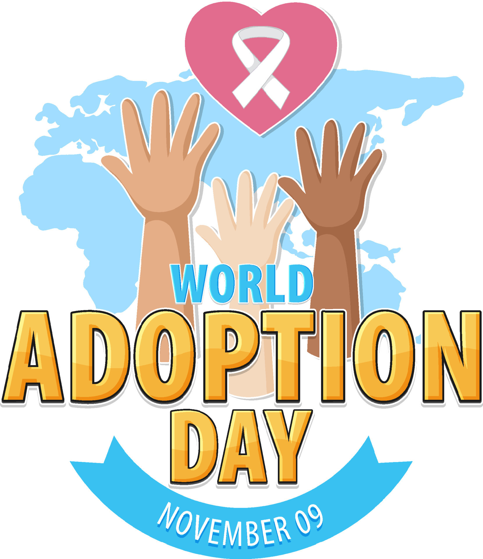 diseño del cartel del día mundial de la adopción 12496558 Vector en