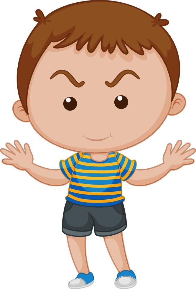 Cute boy cartoon character on white background vector
