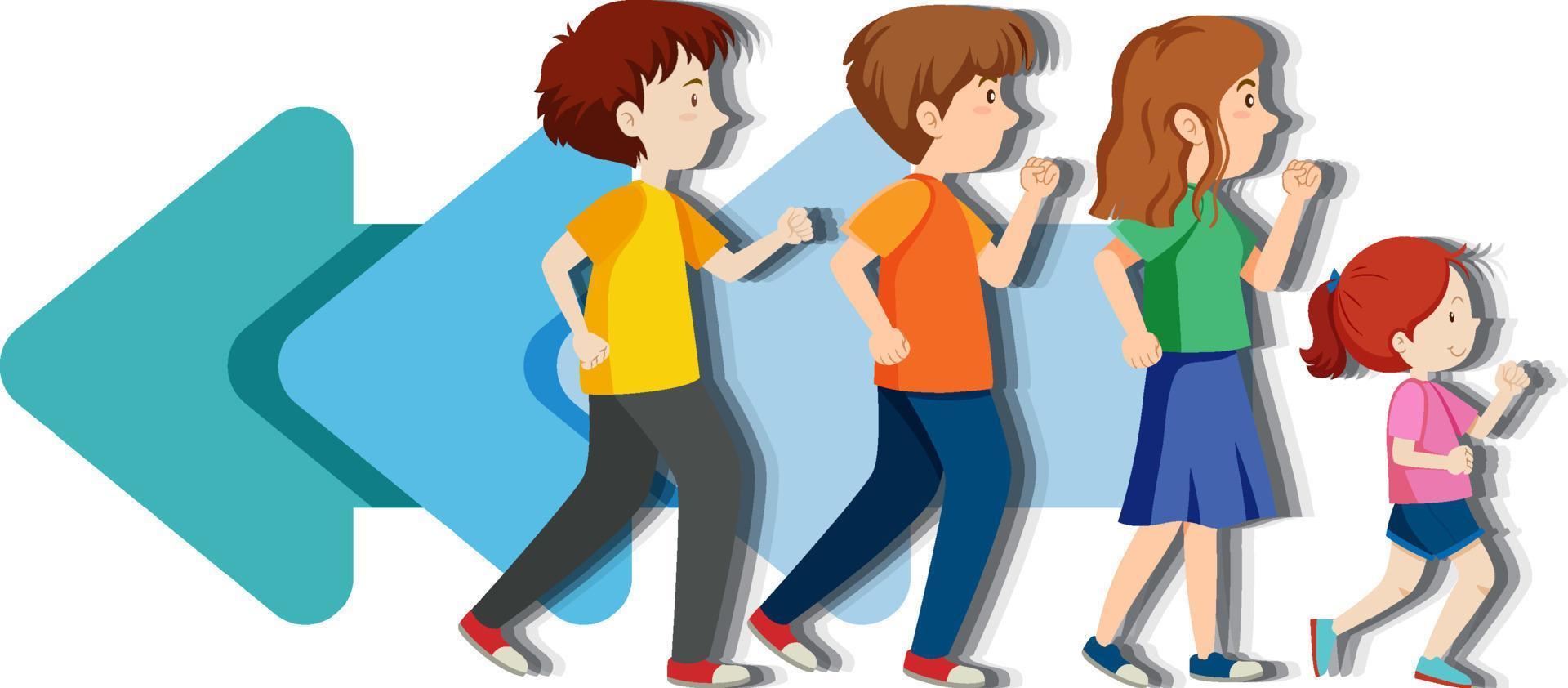 People walking backward cartoon vector