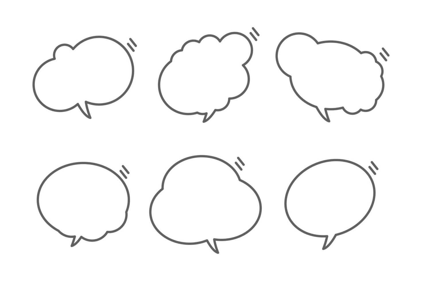 Speech bubble line icon collection vector