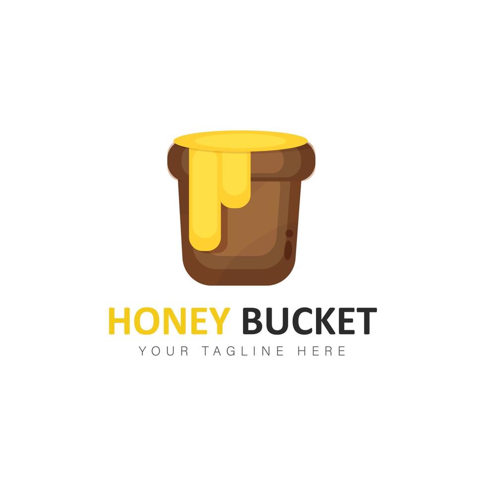 Honey in the bucket logo design illustration vector