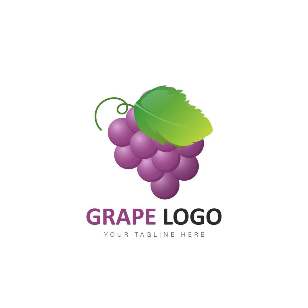 ilustración de diseño degradado de logotipo de uva vector