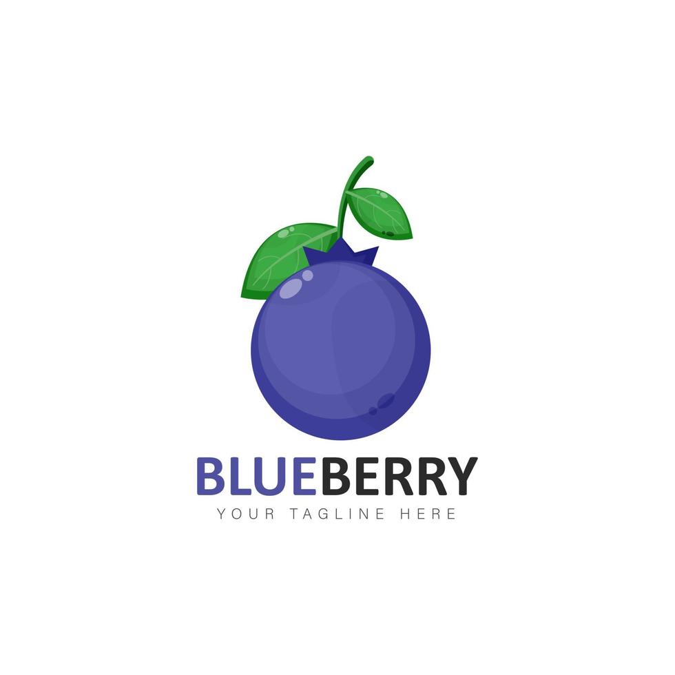 Blueberry logo cartoon design illustration vector