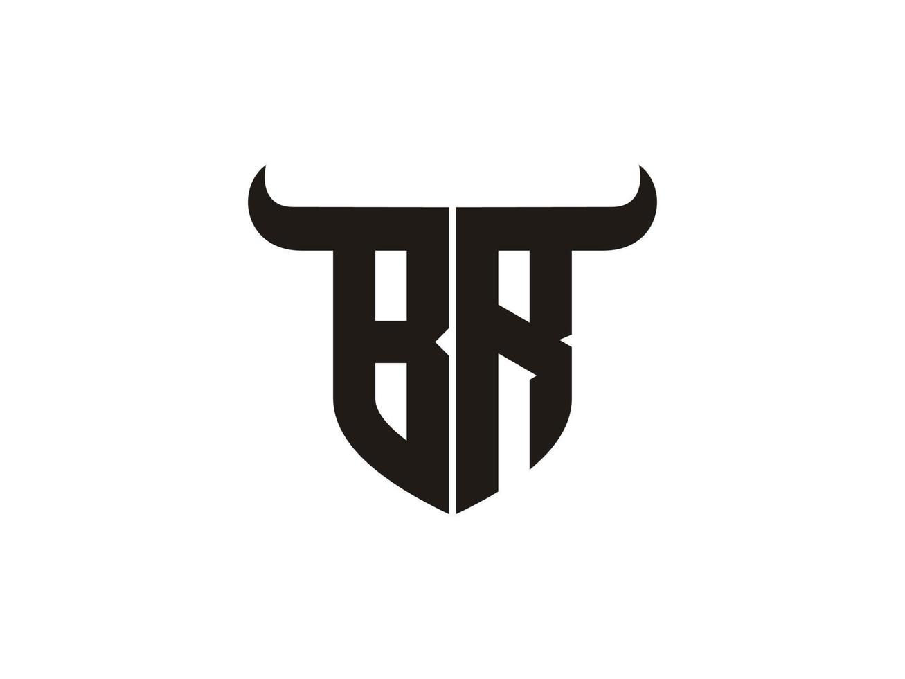 Initial BR Bull Logo Design. vector