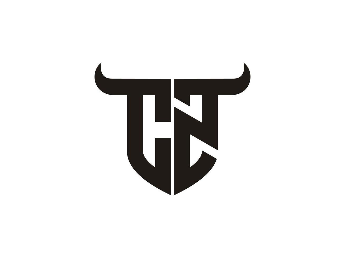 Initial CZ Bull Logo Design. vector