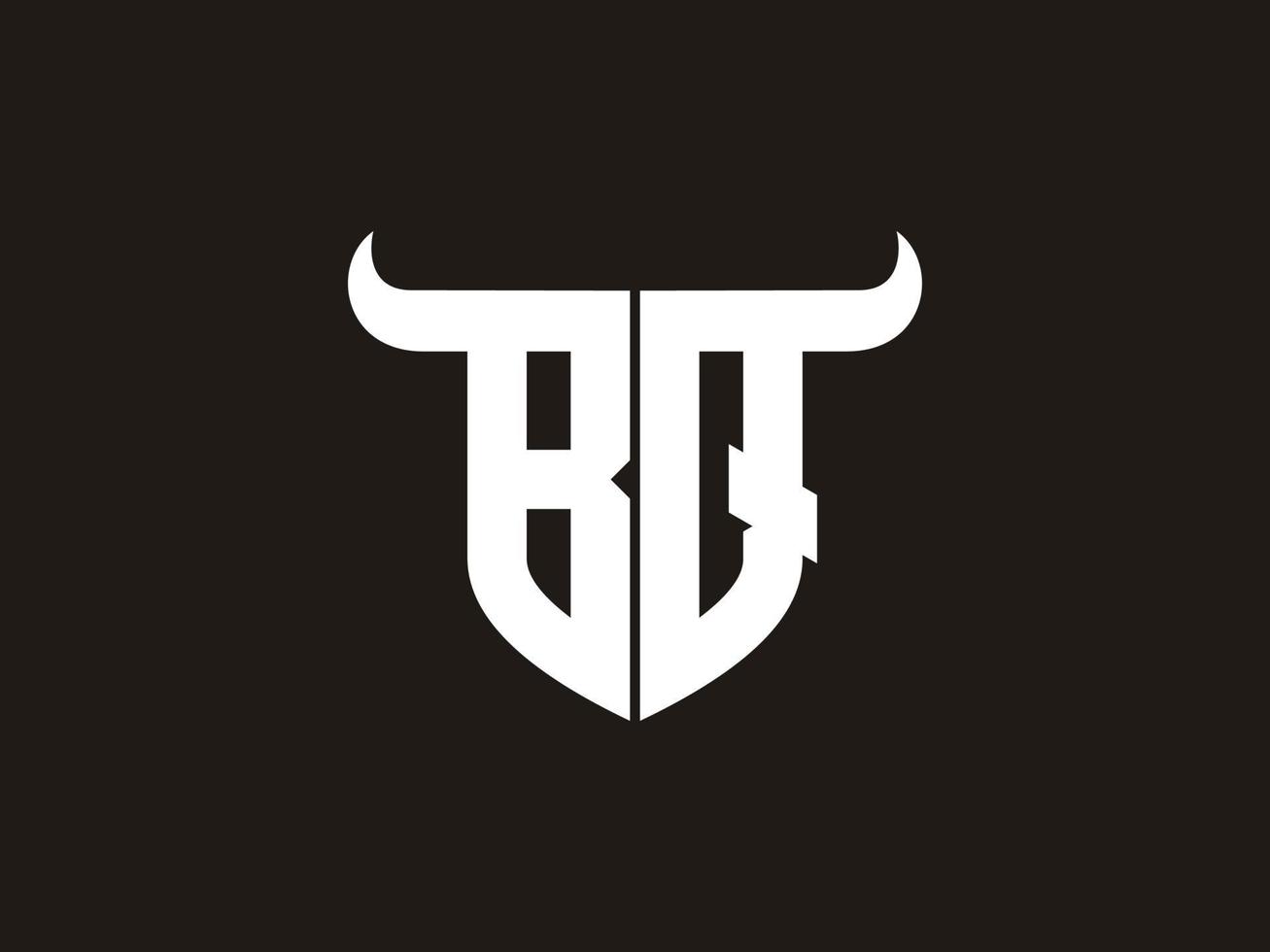 Initial BQ Bull Logo Design. vector