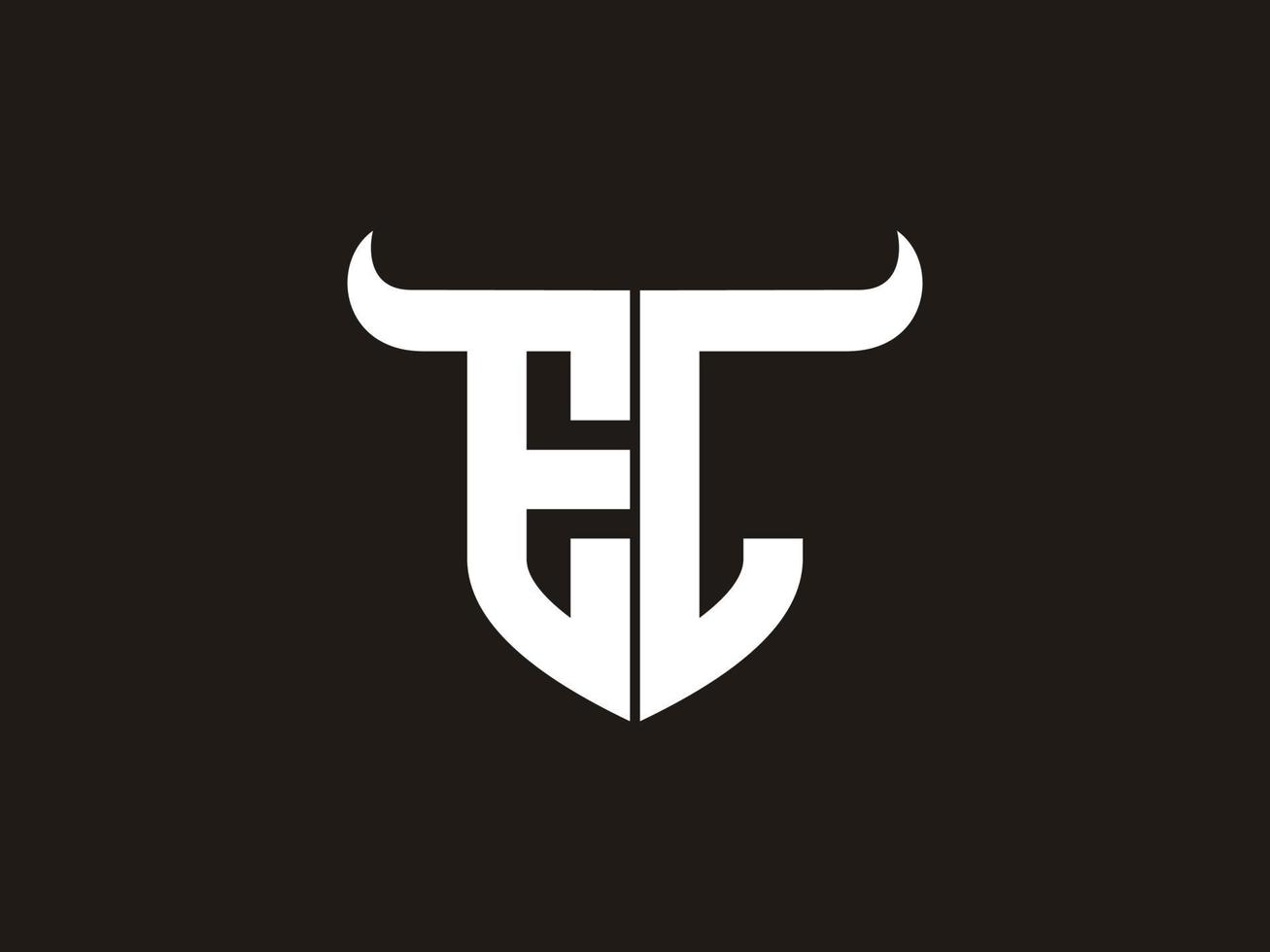 Initial EL Bull Logo Design. vector