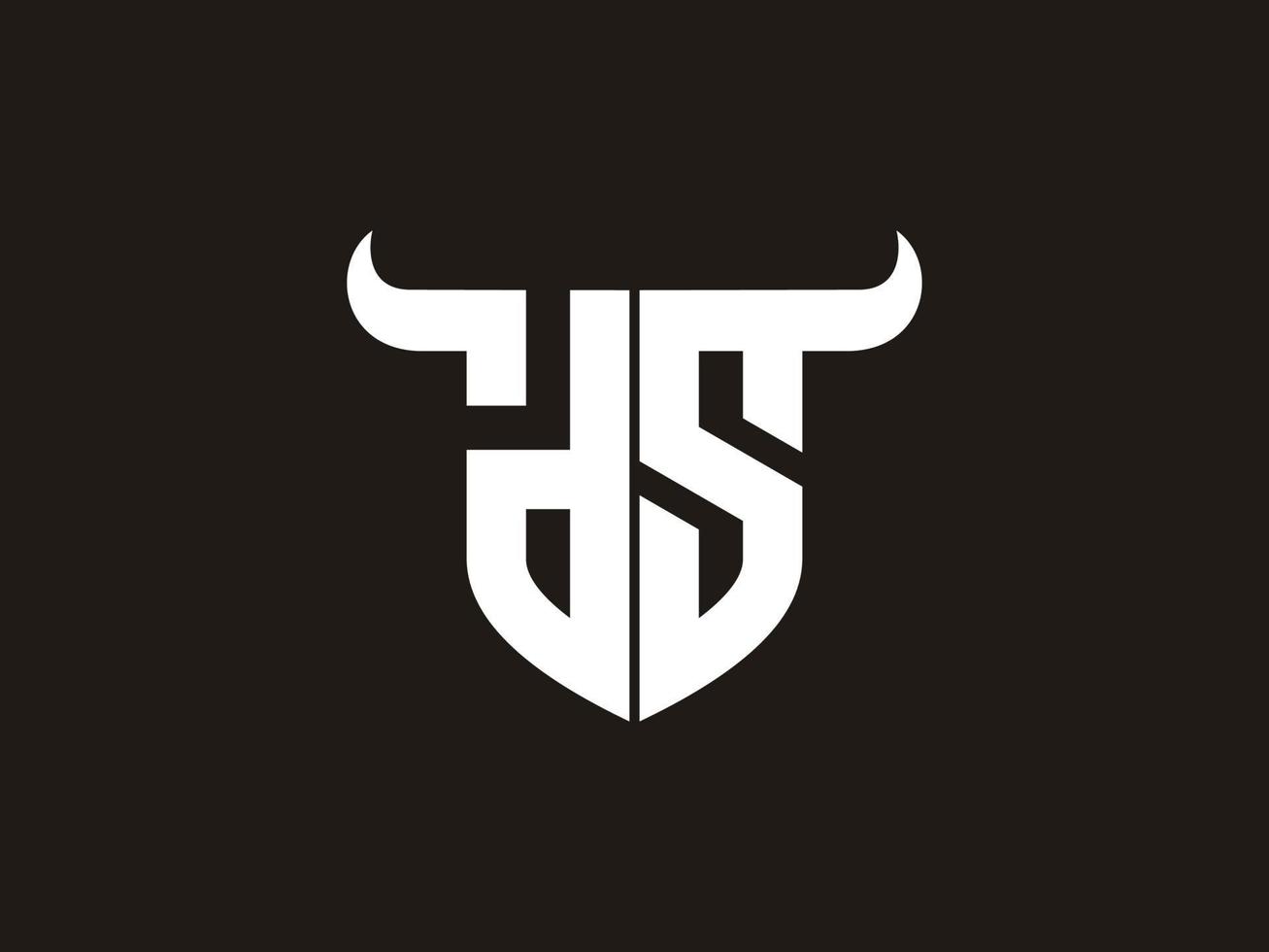 Initial DS Bull Logo Design. vector