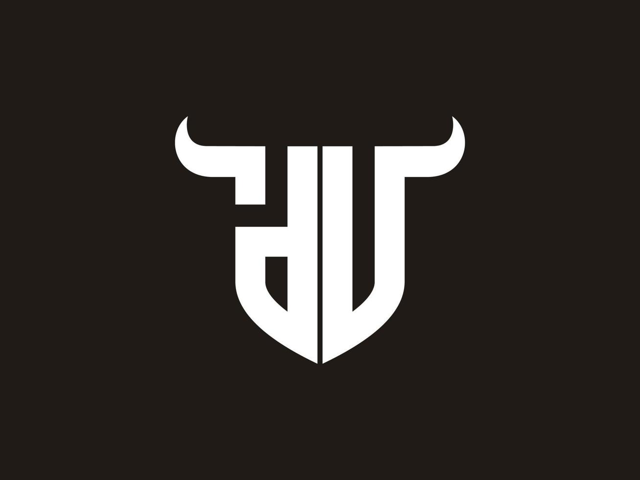 Initial DV Bull Logo Design. vector