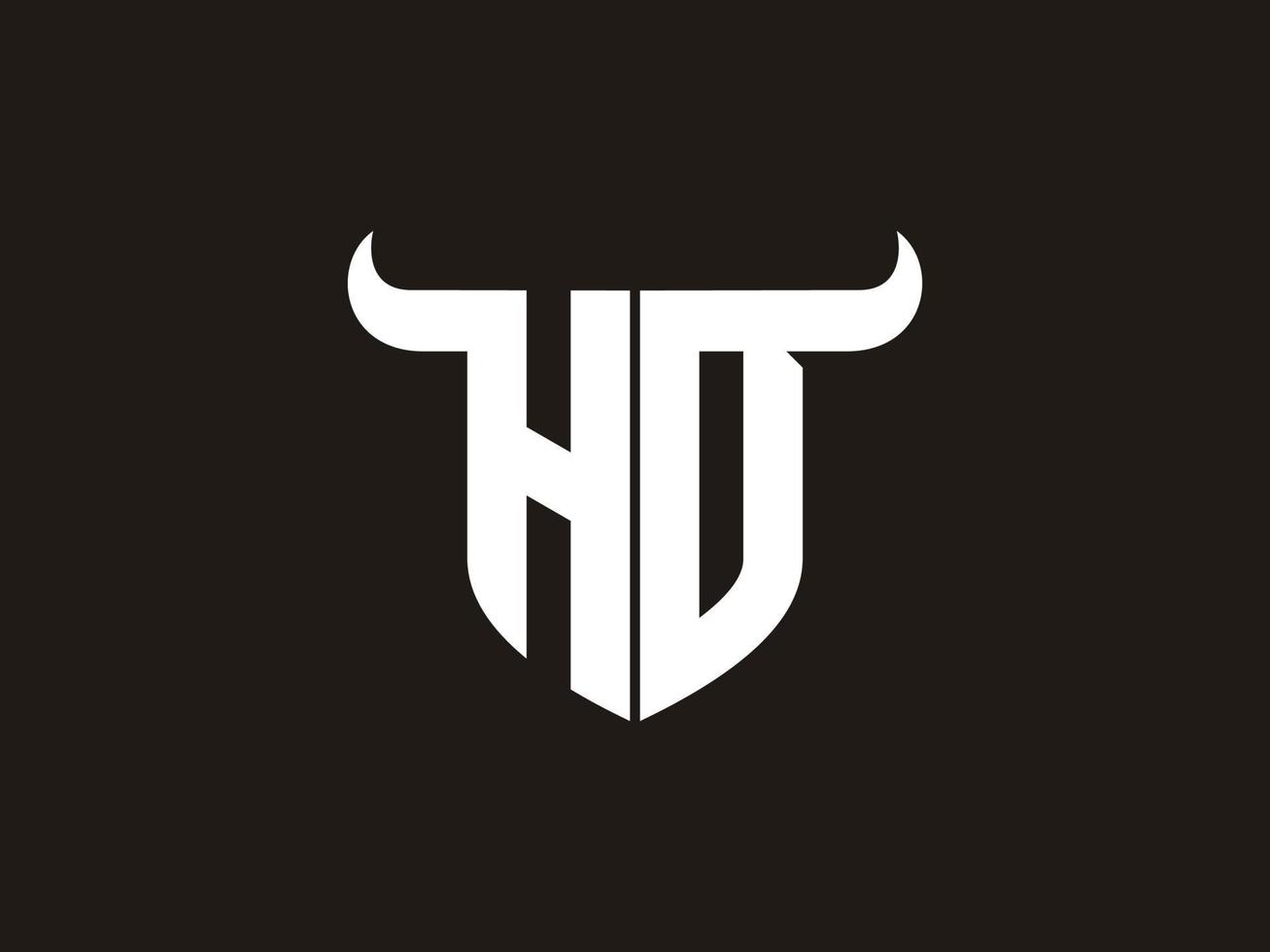 diseño inicial del logo del toro hd. vector