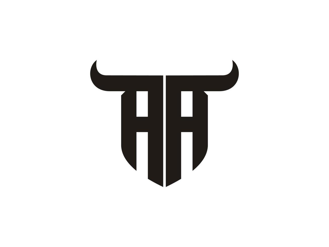 Initial AA Bull Logo Design. vector