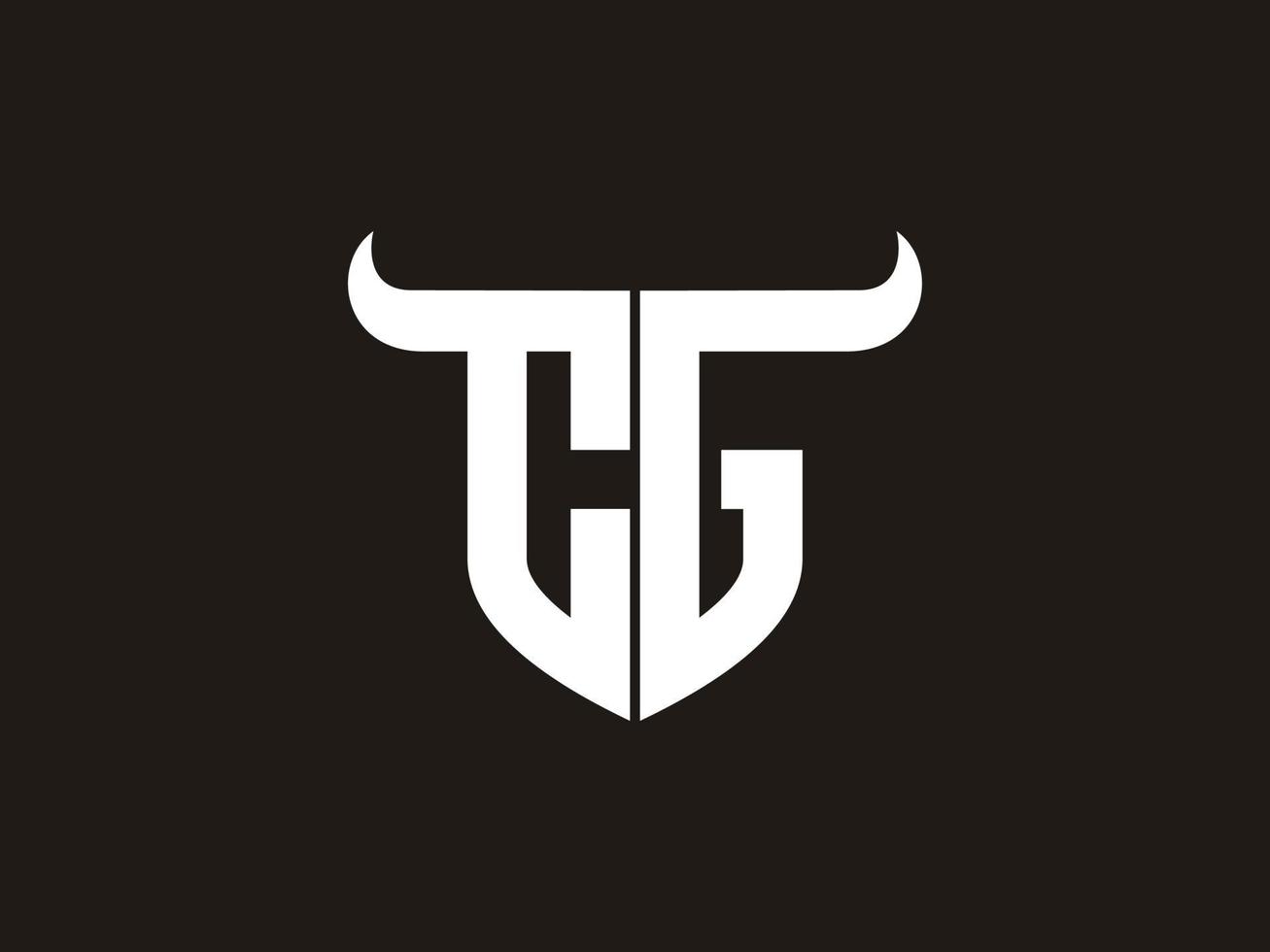 diseño inicial del logotipo del toro cg. vector