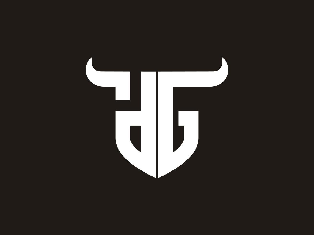 Initial DG Bull Logo Design. vector