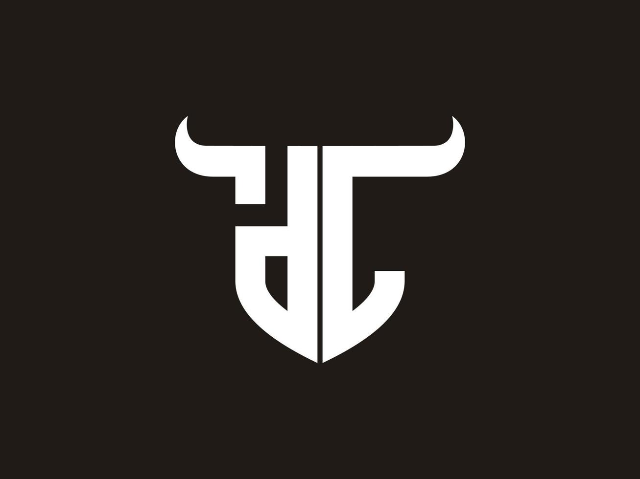 Initial DL Bull Logo Design. vector