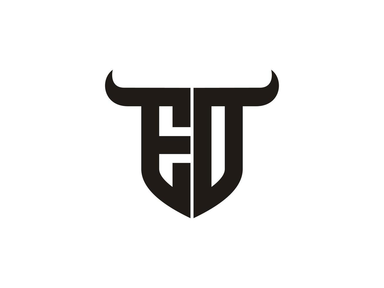 Initial EO Bull Logo Design. vector