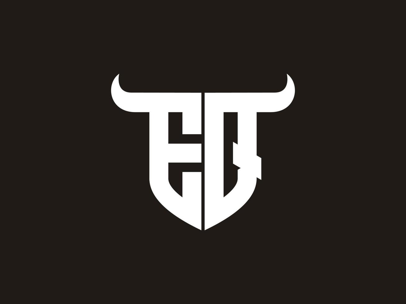 Initial EQ Bull Logo Design. vector