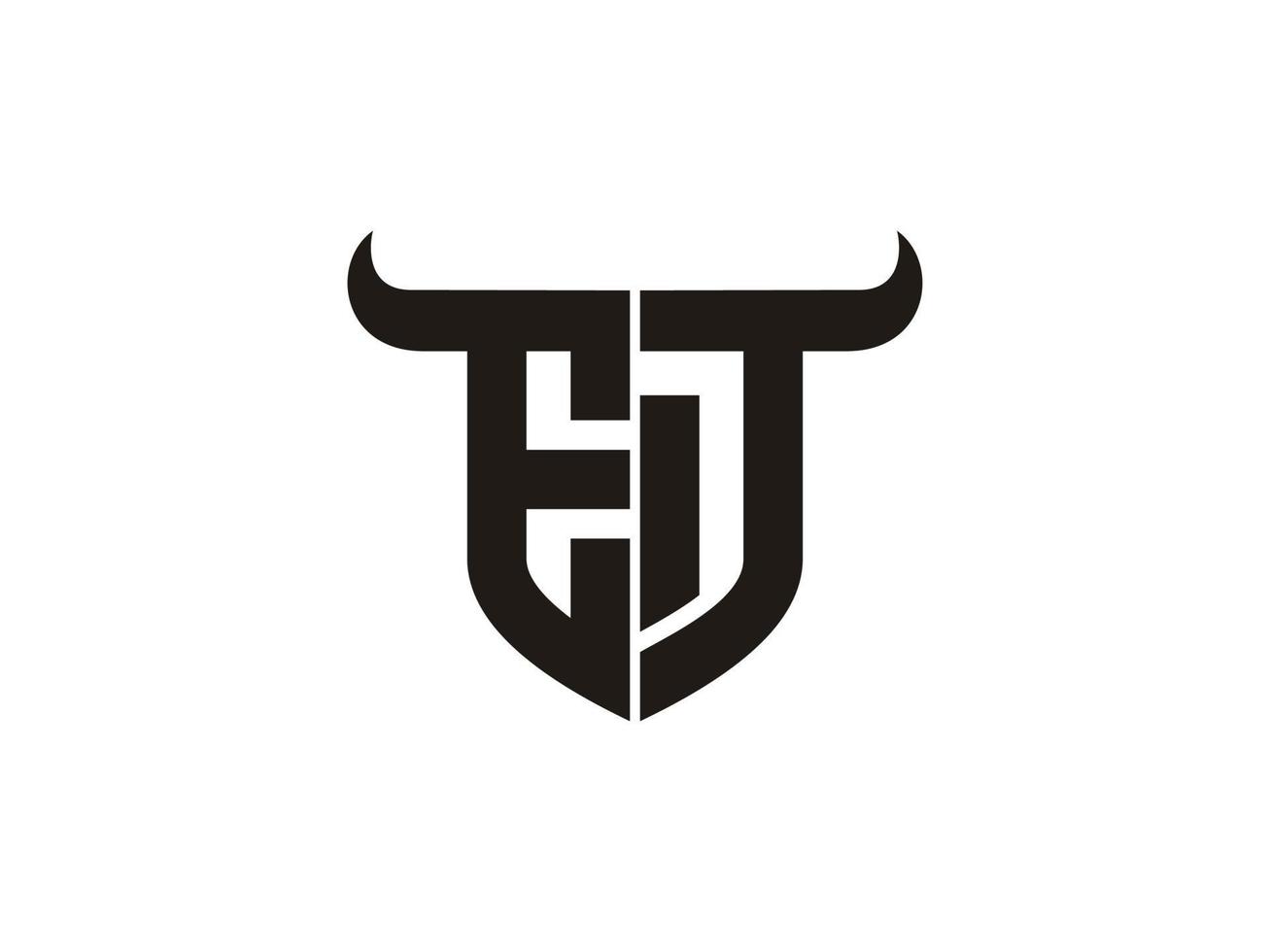 Initial ET Bull Logo Design. vector