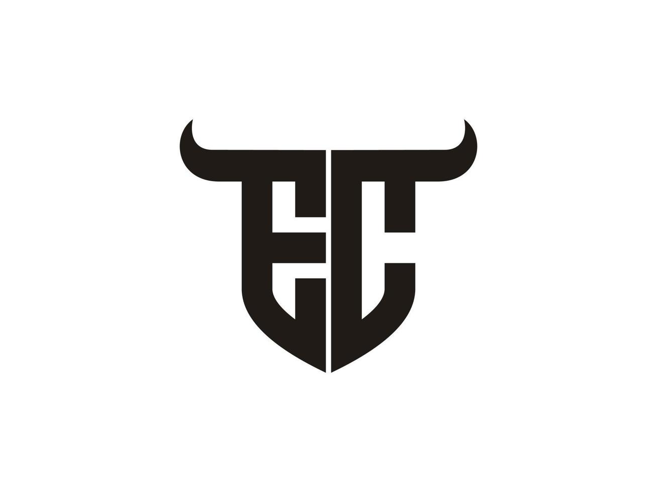 Initial EC S Bull Logo Design. vector