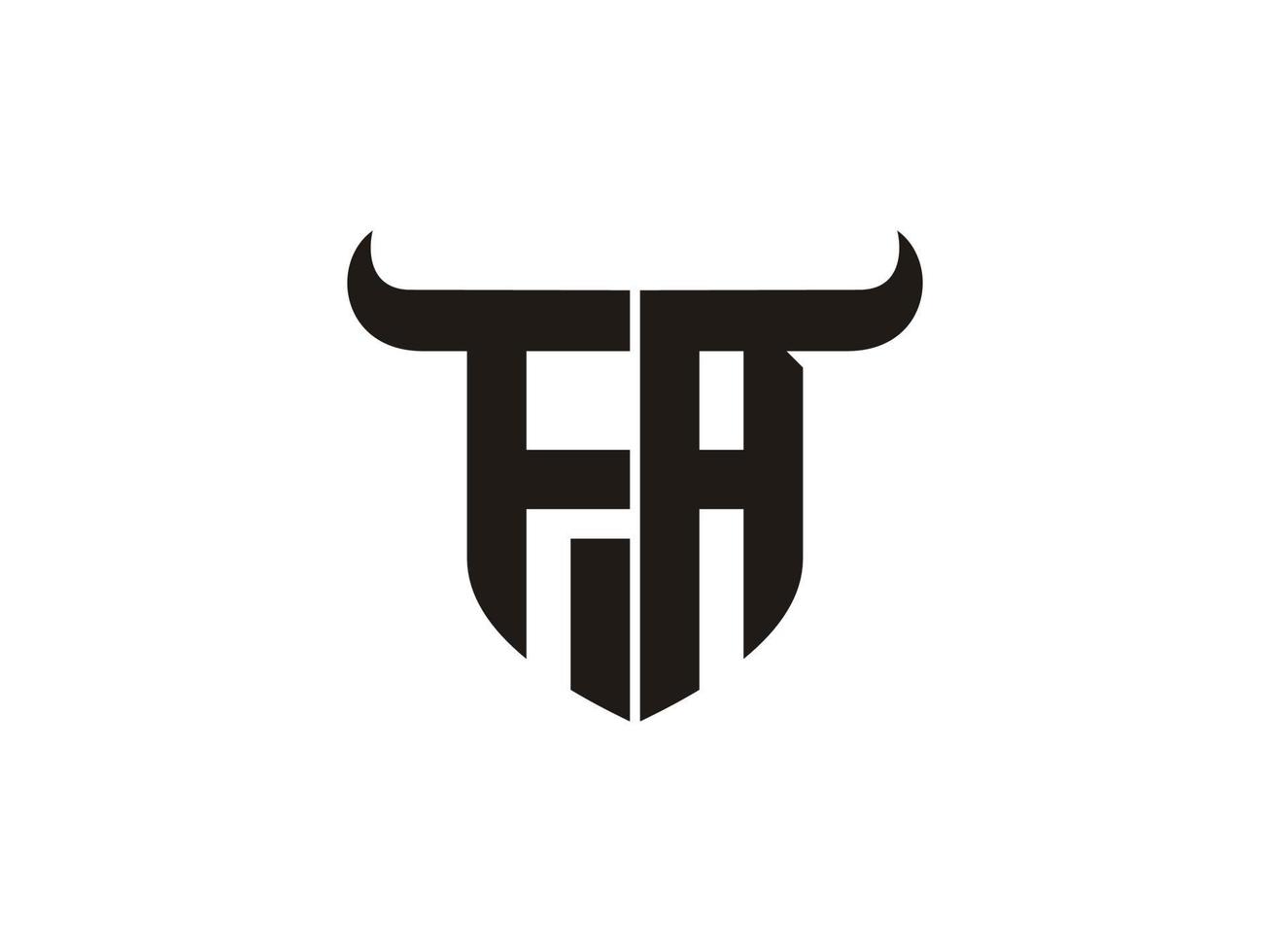 Initial FA Bull Logo Design. vector