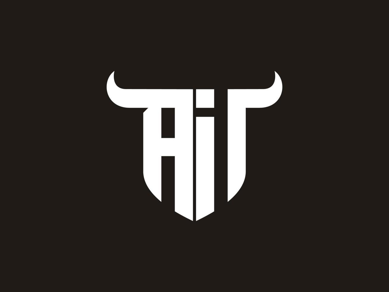 Initial AI Bull Logo Design. vector