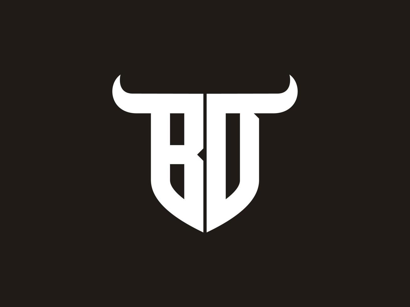Initial BD Bull Logo Design. vector