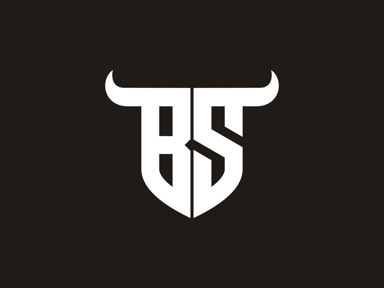 Initial BS Bull Logo Design. vector