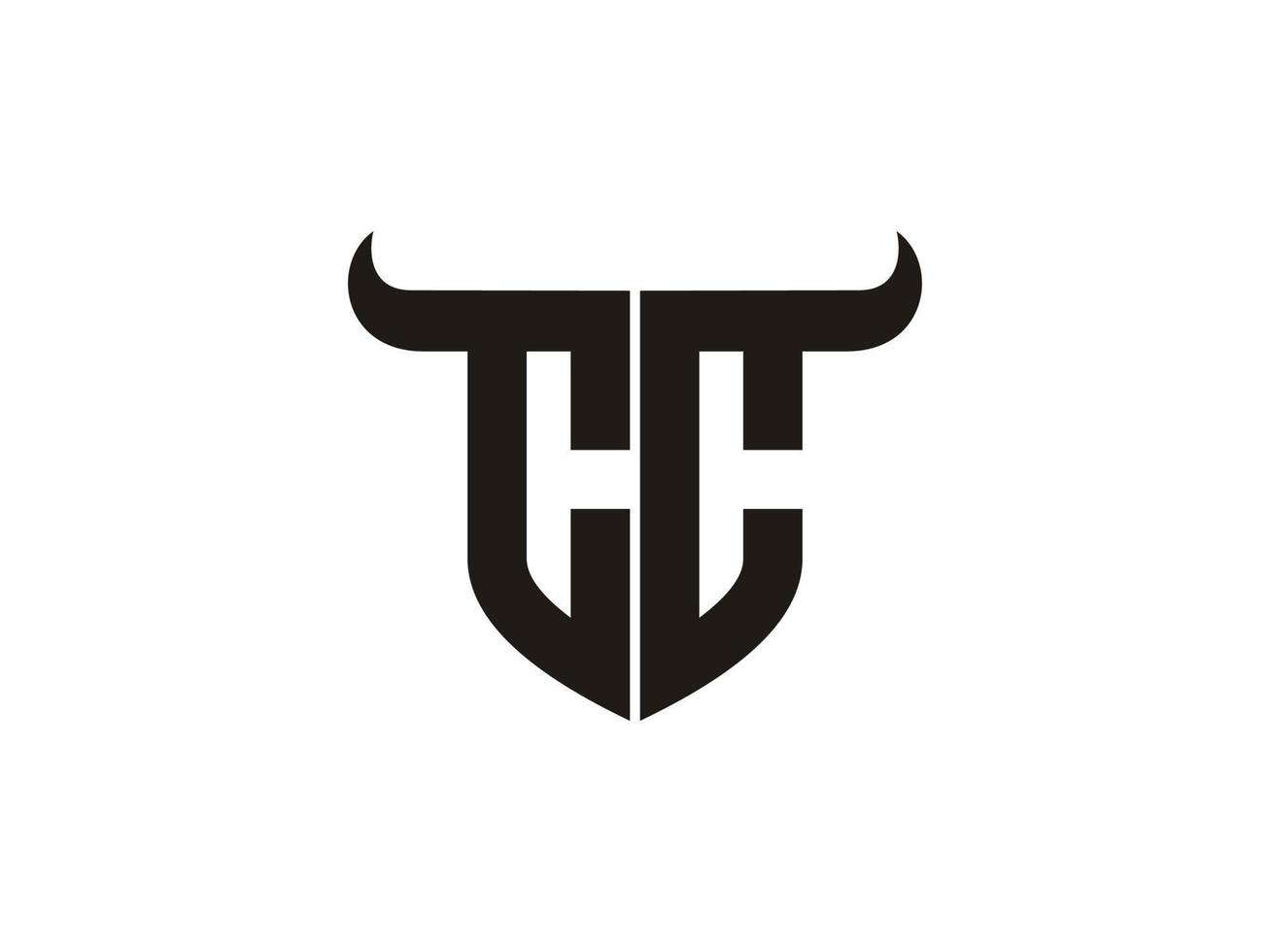 Initial CC Bull Logo Design. vector