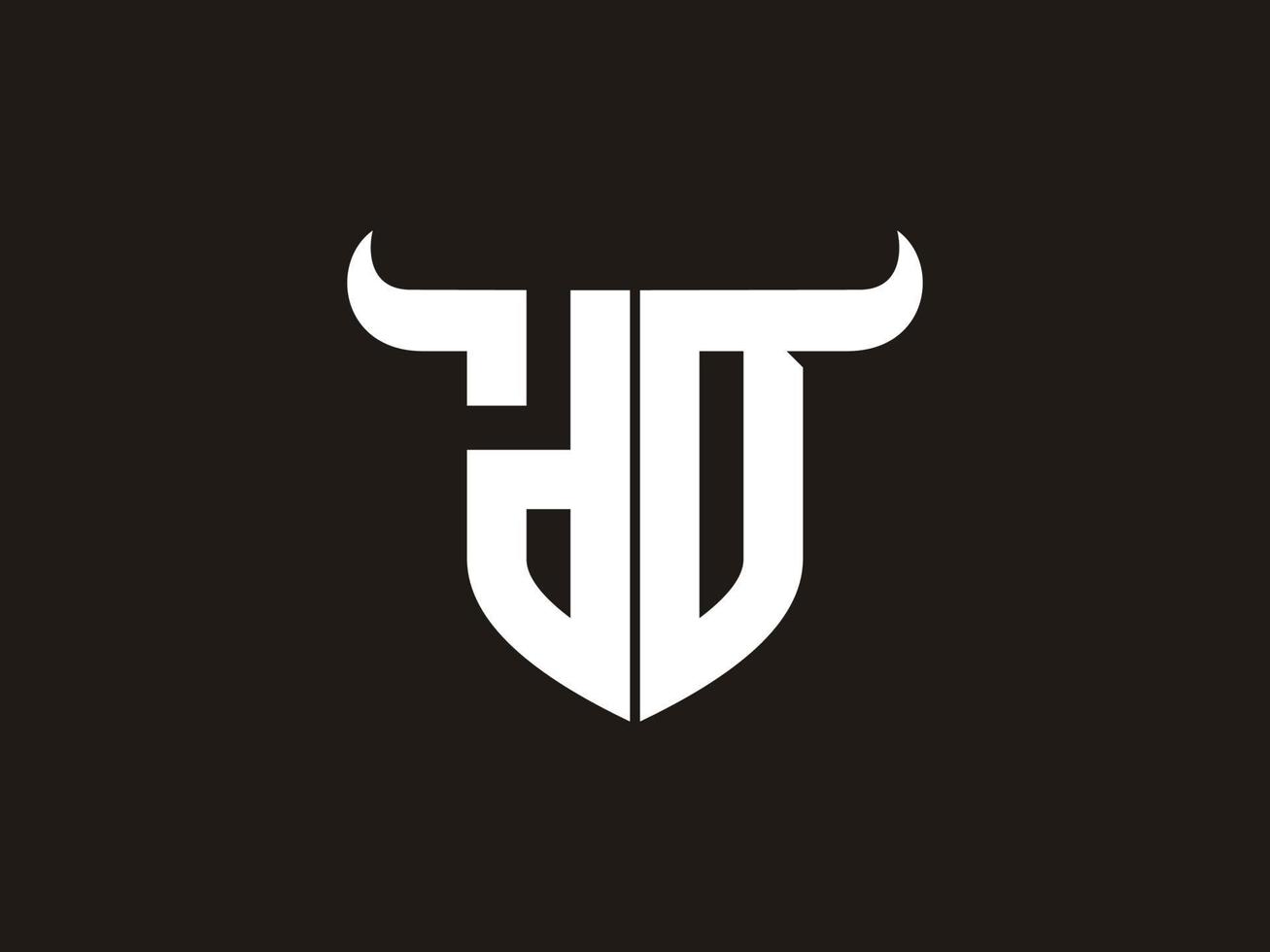 Initial DD Bull Logo Design. vector