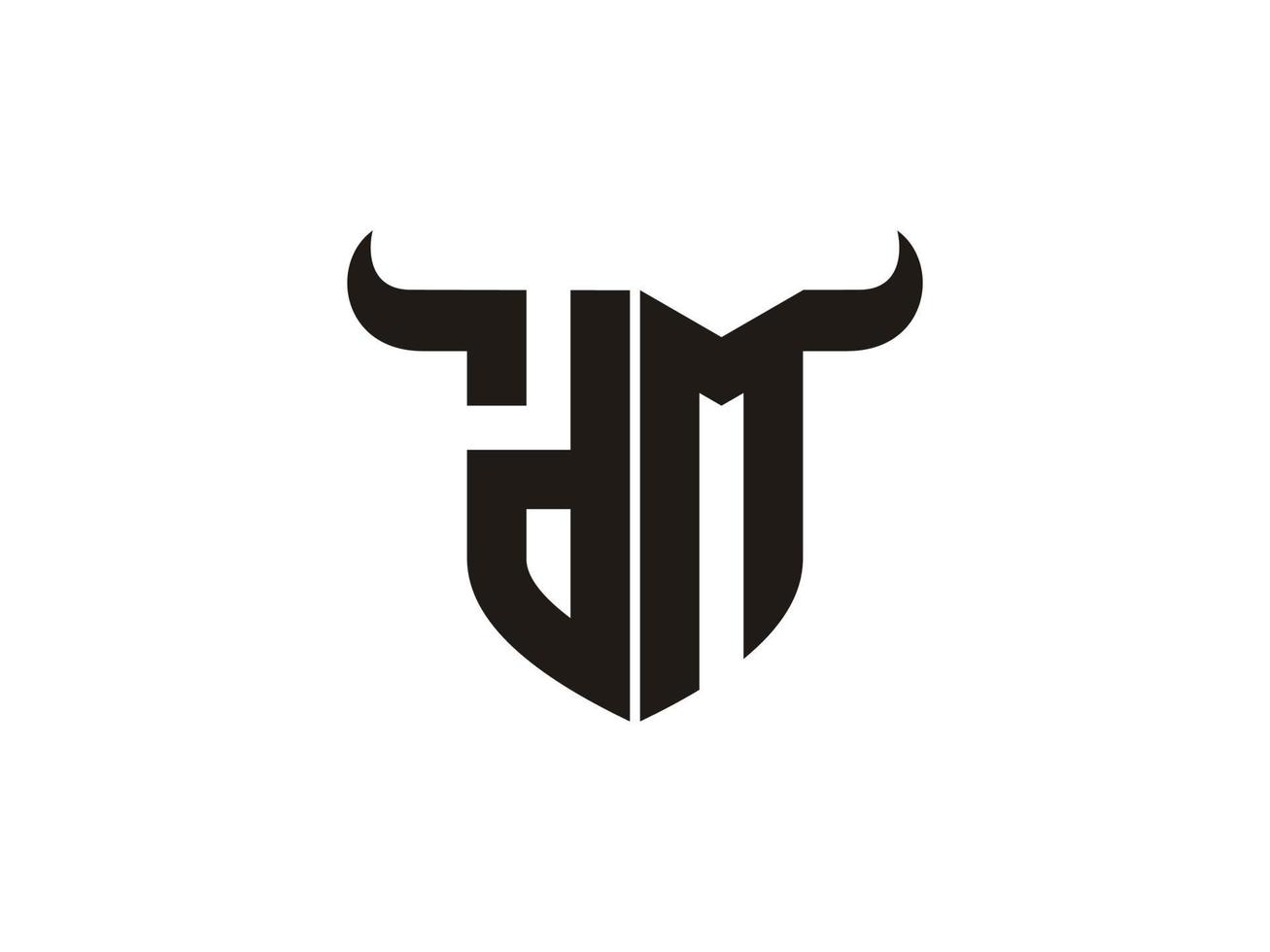 Initial AS Bull Logo Design. vector