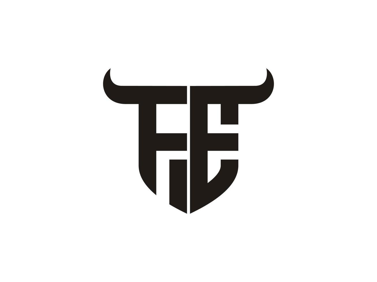 diseño inicial del logo del toro fe. vector