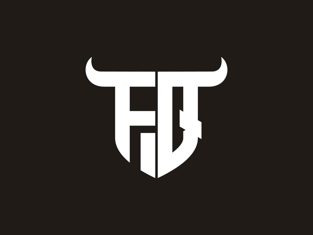 Initial FQ Bull Logo Design. vector