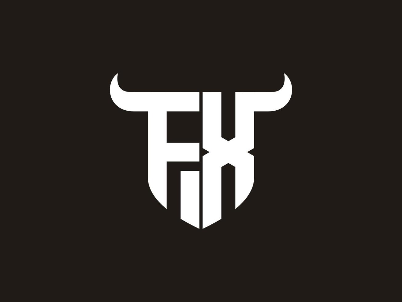 Initial FX Bull Logo Design. vector