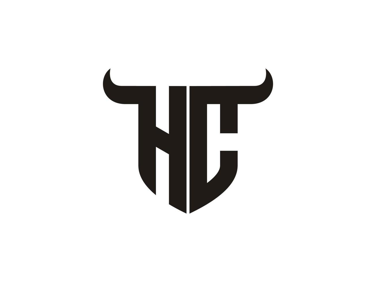 Initial HC  Bull Logo Design. vector