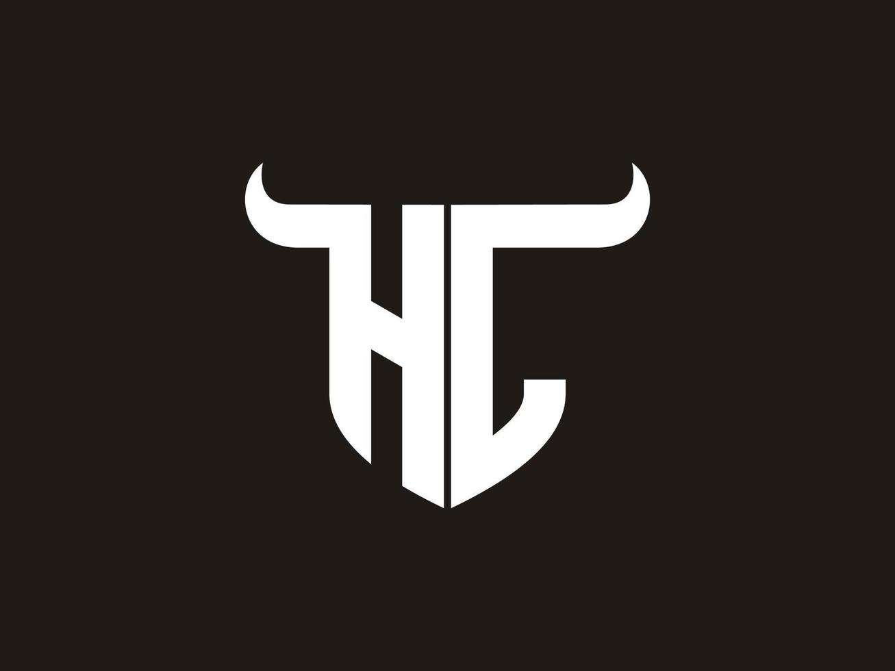 diseño inicial del logotipo de toro hl. vector