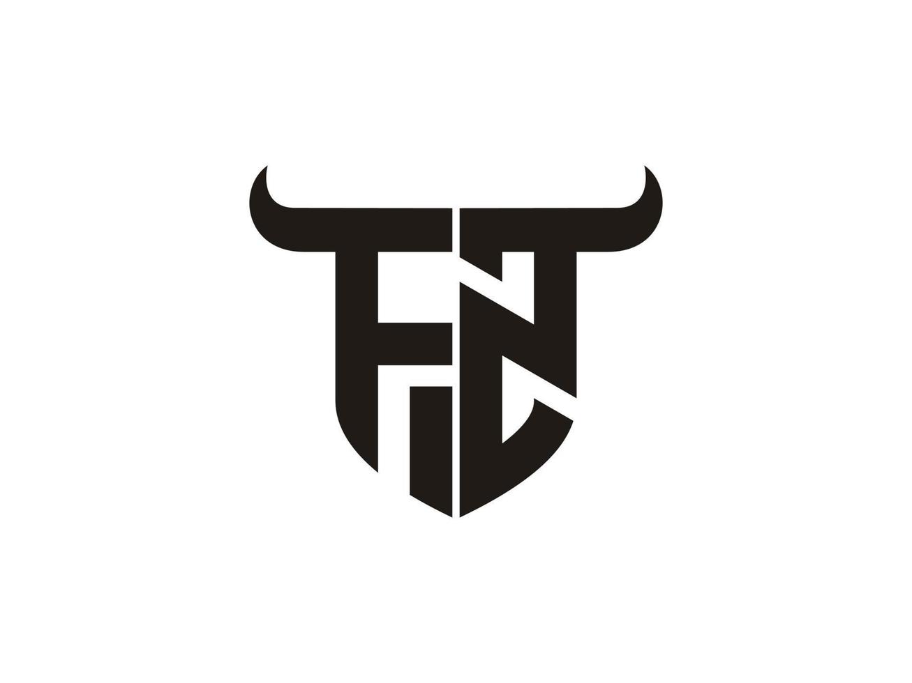 Initial FZ Bull Logo Design. vector