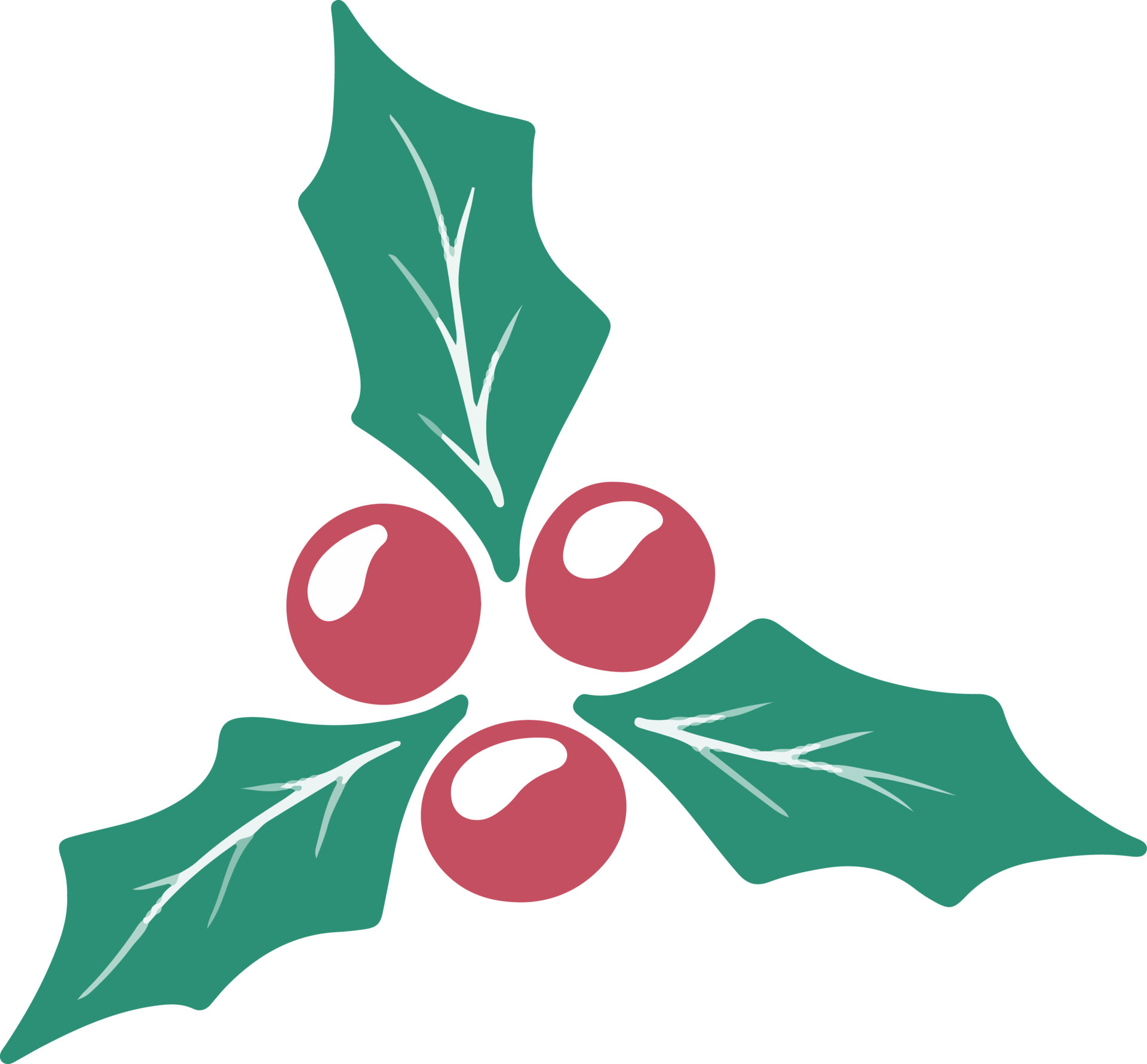 Christmas Holly leaves and berries 12497466 PNG