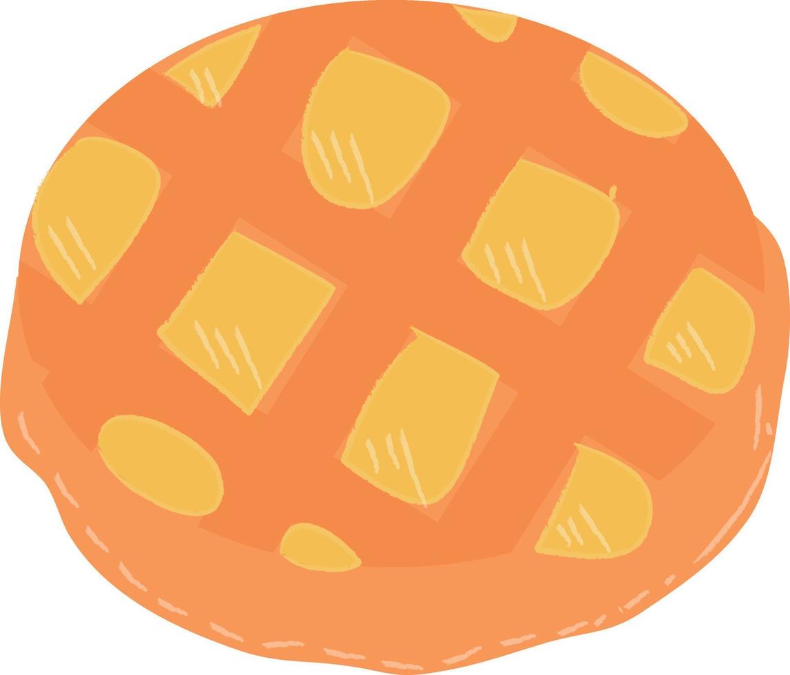 Pineapple Bun,  illustration in a cartoon style. Logo for cafes, restaurants, coffee shops, catering. vector