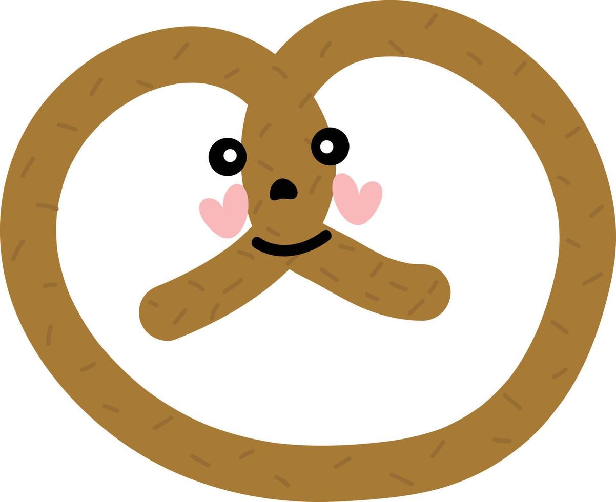 ilustración de icono de pretzel en estilo boceto. pan dibujado a mano aislado sobre fondo blanco. vector