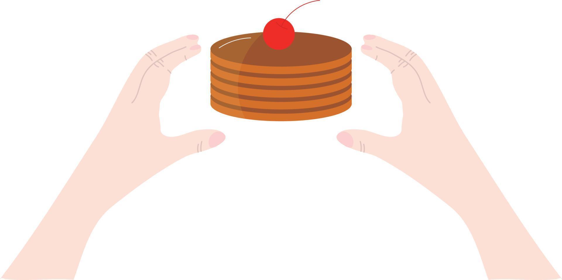 Simple and delicious pancakes. Breakfast concept elements vector