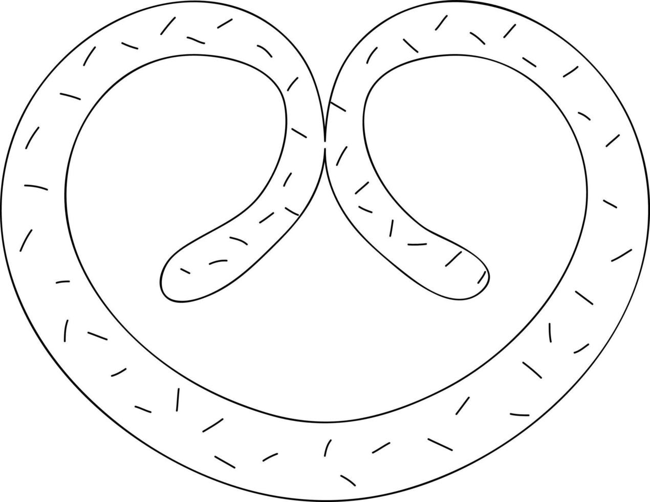 Pretzel icon illustration in sketch style.Hand drawn bread isolated on white background. vector
