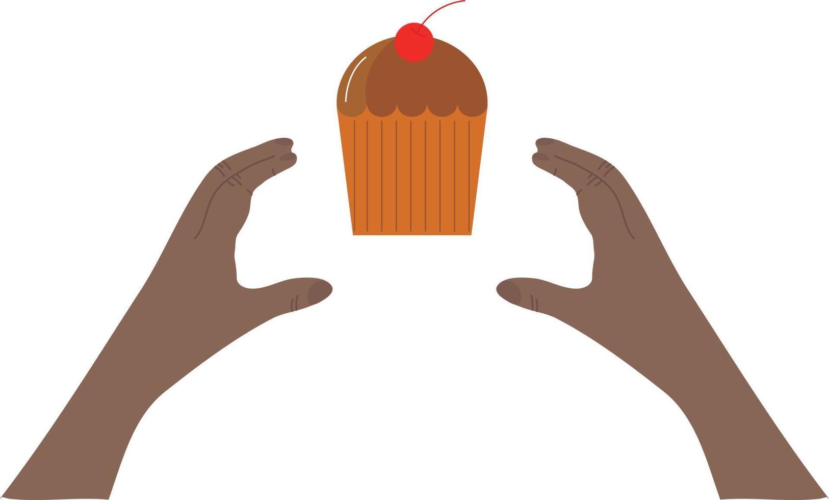 Chocolate Cupcakes. Party Cake Elements. vector